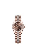 Rolex Rose Gold Datejust - 28mm - Chocolate - Jubilee