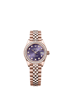 Rolex Rose Gold Datejust - 28mm - Aubergine Diamond Dial - Jubilee