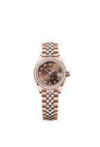 Rolex Rose Gold Datejust - 28mm - Chocolate - Jubilee
