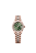 Rolex Rose Gold Datejust - 28mm - Olive green Diamond Dial - President