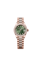 Rolex Rose Gold Datejust - 28mm - Olive green Diamond Dial - President