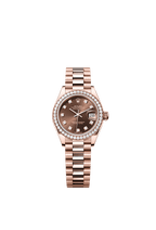 Rolex Rose Gold Datejust - 28mm - Chocolate Diamond Dial - President
