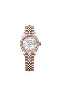 Rolex Rose Gold Datejust - 28mm - White mother-of-pearl Diamond Dial - Jubilee