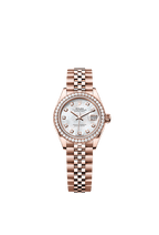 Rolex Rose Gold Datejust - 28mm - White mother-of-pearl Diamond Dial - Jubilee