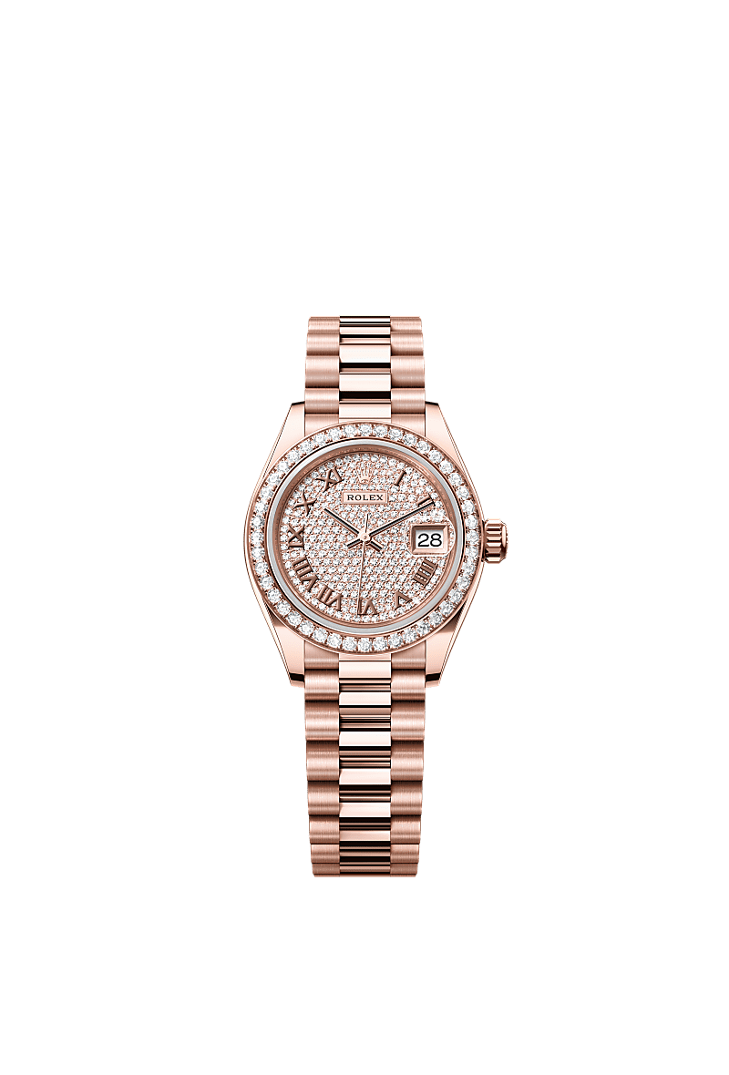 Rolex Rose Gold Datejust - 28mm - Diamond-paved - President