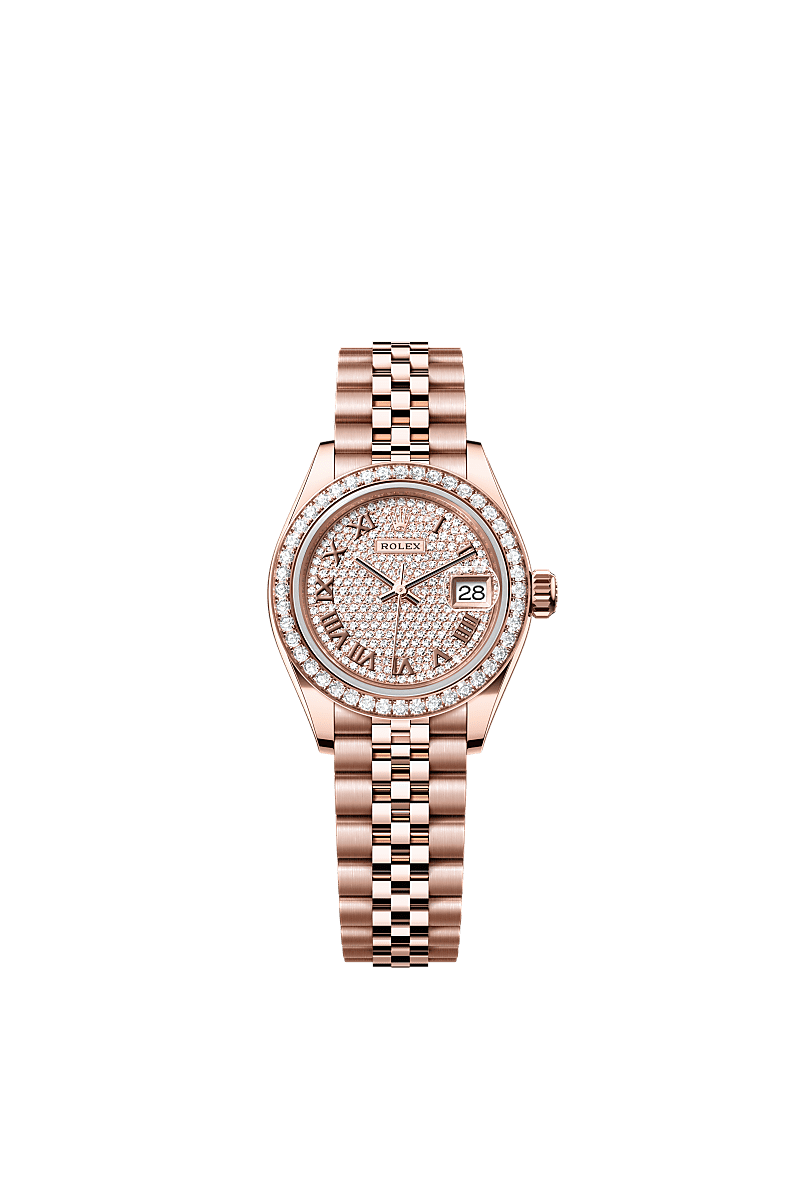 Rolex Rose Gold Datejust - 28mm - Diamond-paved - Jubilee