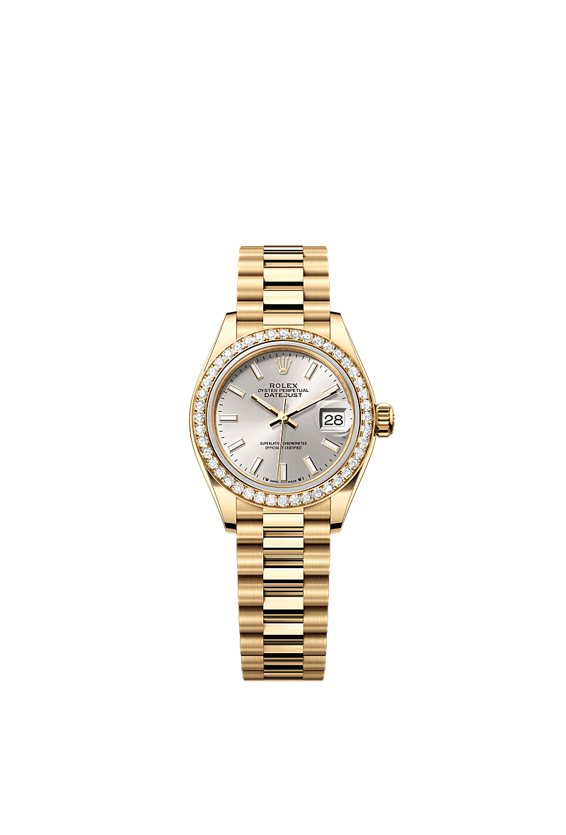 Rolex Yellow Gold Datejust - 28mm - Silver - President