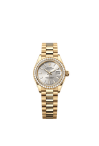 Rolex Yellow Gold Datejust - 28mm - Silver - President