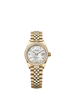 Rolex Yellow Gold Datejust - 28mm - White mother-of-pearl Diamond Dial - Jubilee