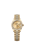 Rolex Yellow Gold Datejust - 28mm - Champagne-colour Diamond Dial - Jubilee