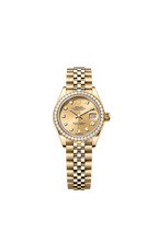 Rolex Yellow Gold Datejust - 28mm - Champagne-colour Diamond Dial - Jubilee