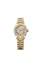 Rolex Yellow Gold Datejust - 28mm - Diamond-paved - President