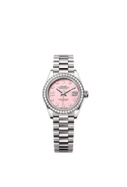Rolex White Gold Datejust - 28mm - Pink opal Diamond Dial