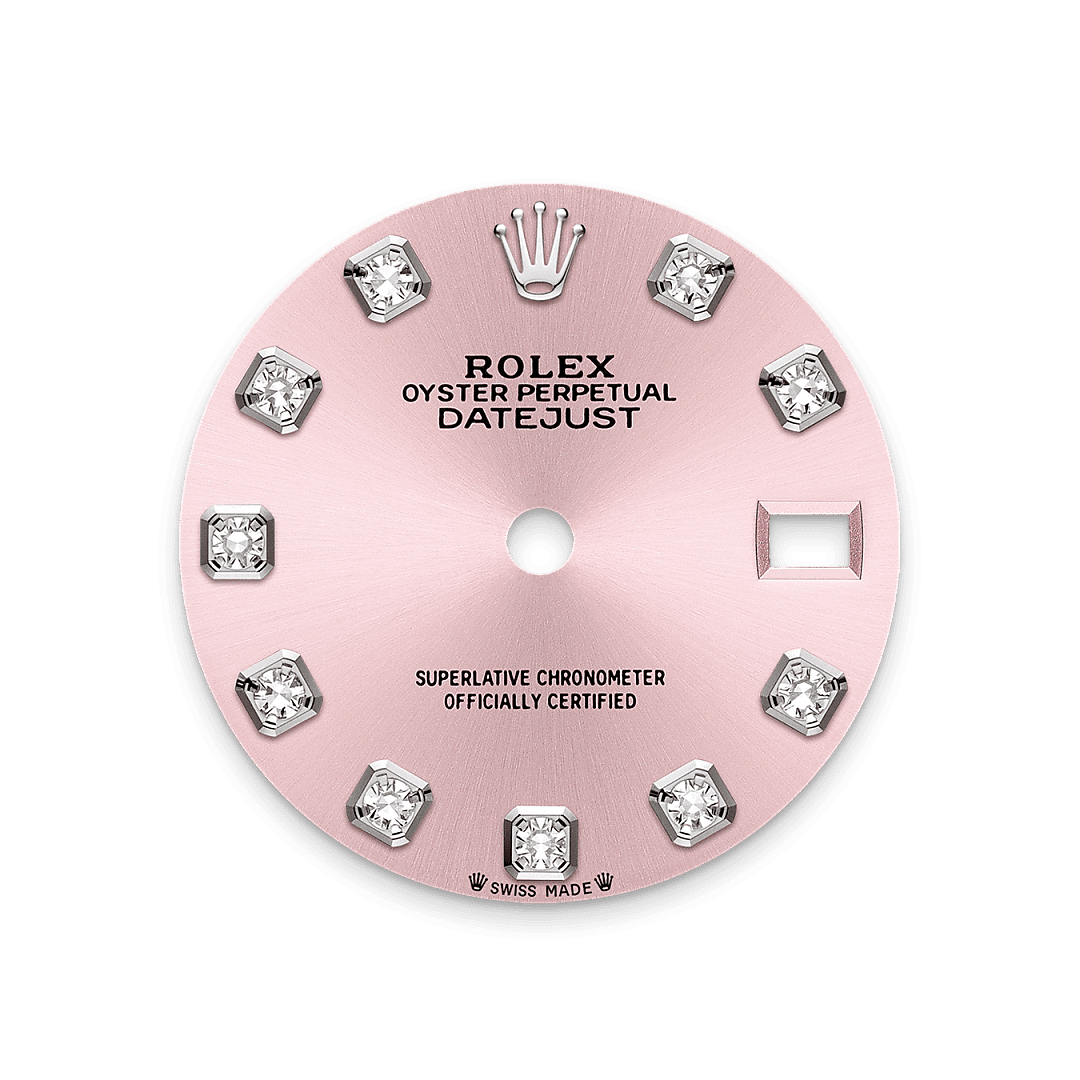 Rolex White Gold Datejust - 28mm - Pink Diamond Dial