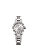 Rolex White Gold Datejust - 28mm - Silver - President