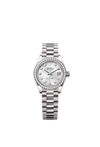 Rolex White Gold Datejust - 28mm - White mother-of-pearl Diamond Dial