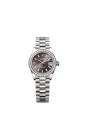 Rolex White Gold Datejust - 28mm - Dark grey - President