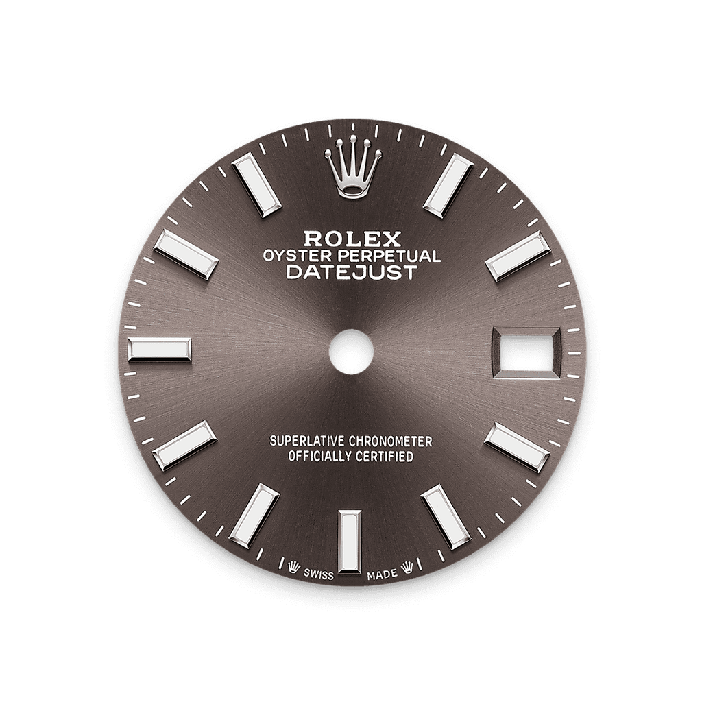 Rolex White Gold Datejust - 28mm - Dark grey - President
