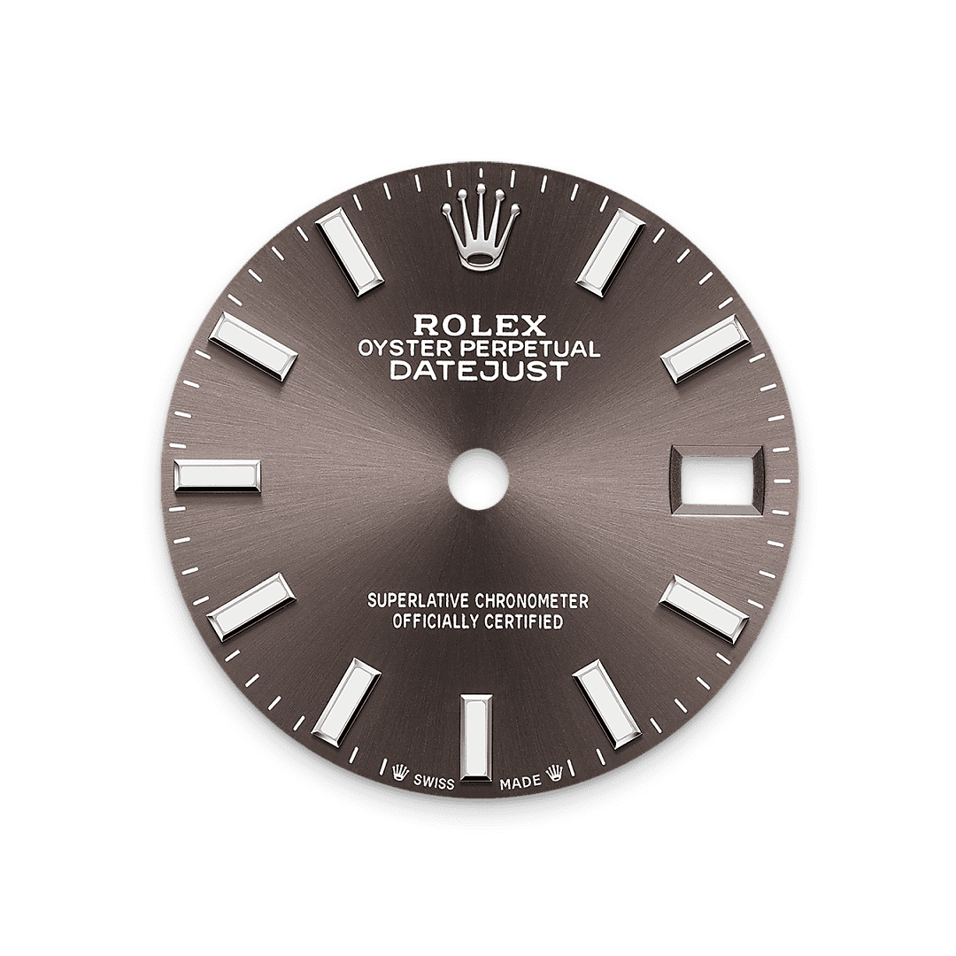 Rolex White Gold Datejust - 28mm - Dark grey - President