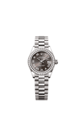 Rolex White Gold Datejust - 28mm - Dark grey - President