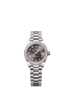 Rolex White Gold Datejust - 28mm - Dark grey - President