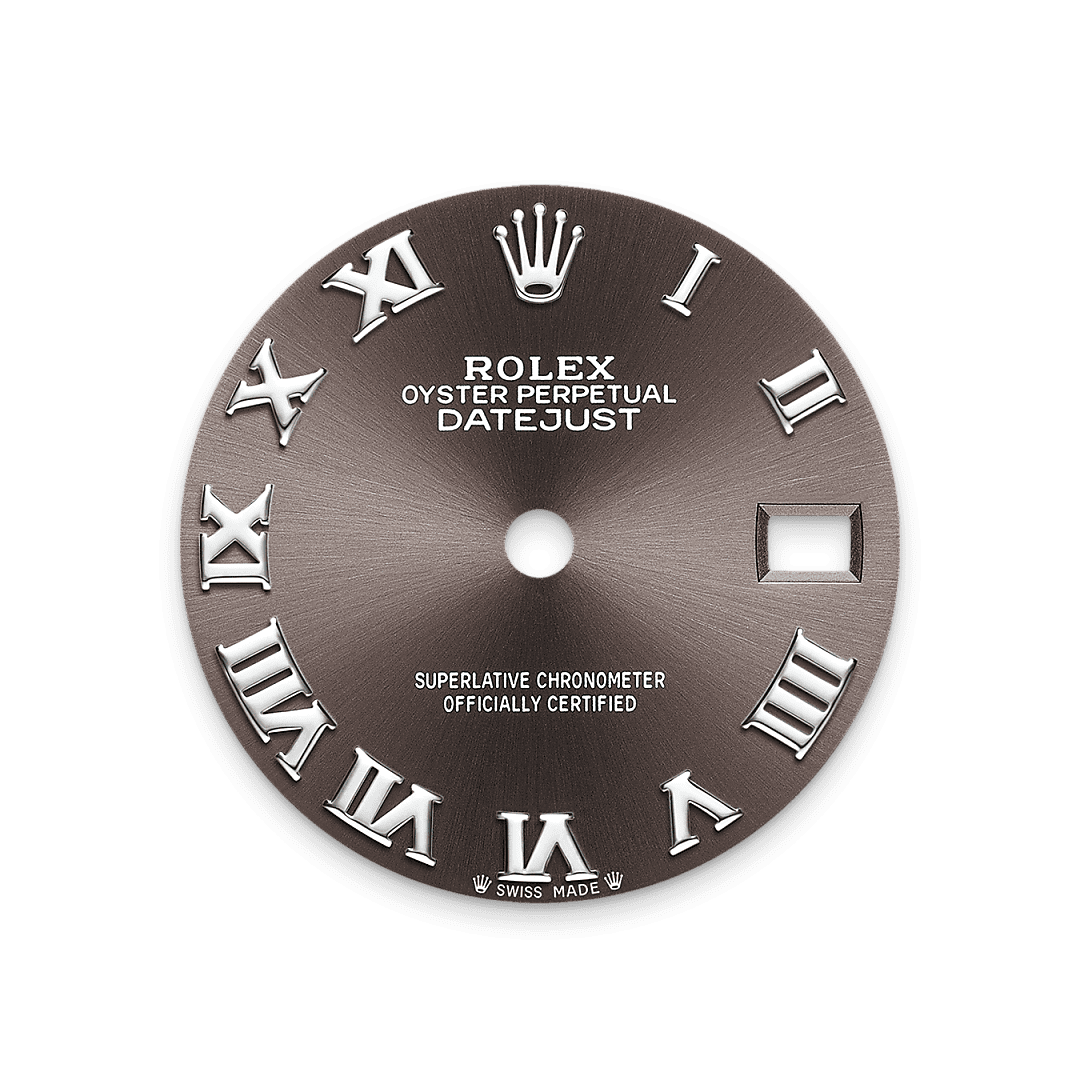 Rolex White Gold Datejust - 28mm - Dark grey - President