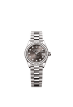 Rolex White Gold Datejust - 28mm - Dark grey Diamond Dial