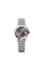 Rolex Stainless Steel Datejust - 28mm - Dark grey - Jubilee