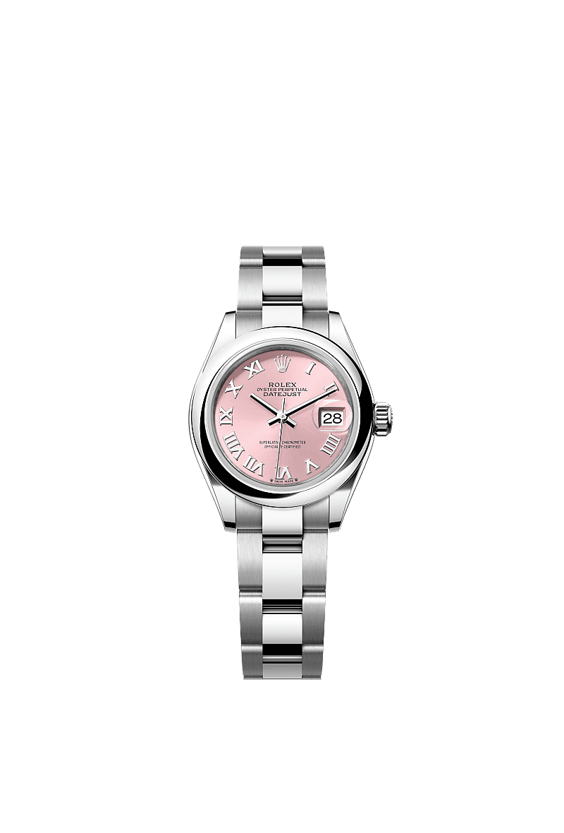 Rolex Stainless Steel Datejust - 28mm - Pink - Oyster