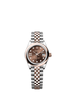Rolex Two-Tone (RG/SS) Datejust - 28mm - Chocolate Diamond Dial - Jubilee