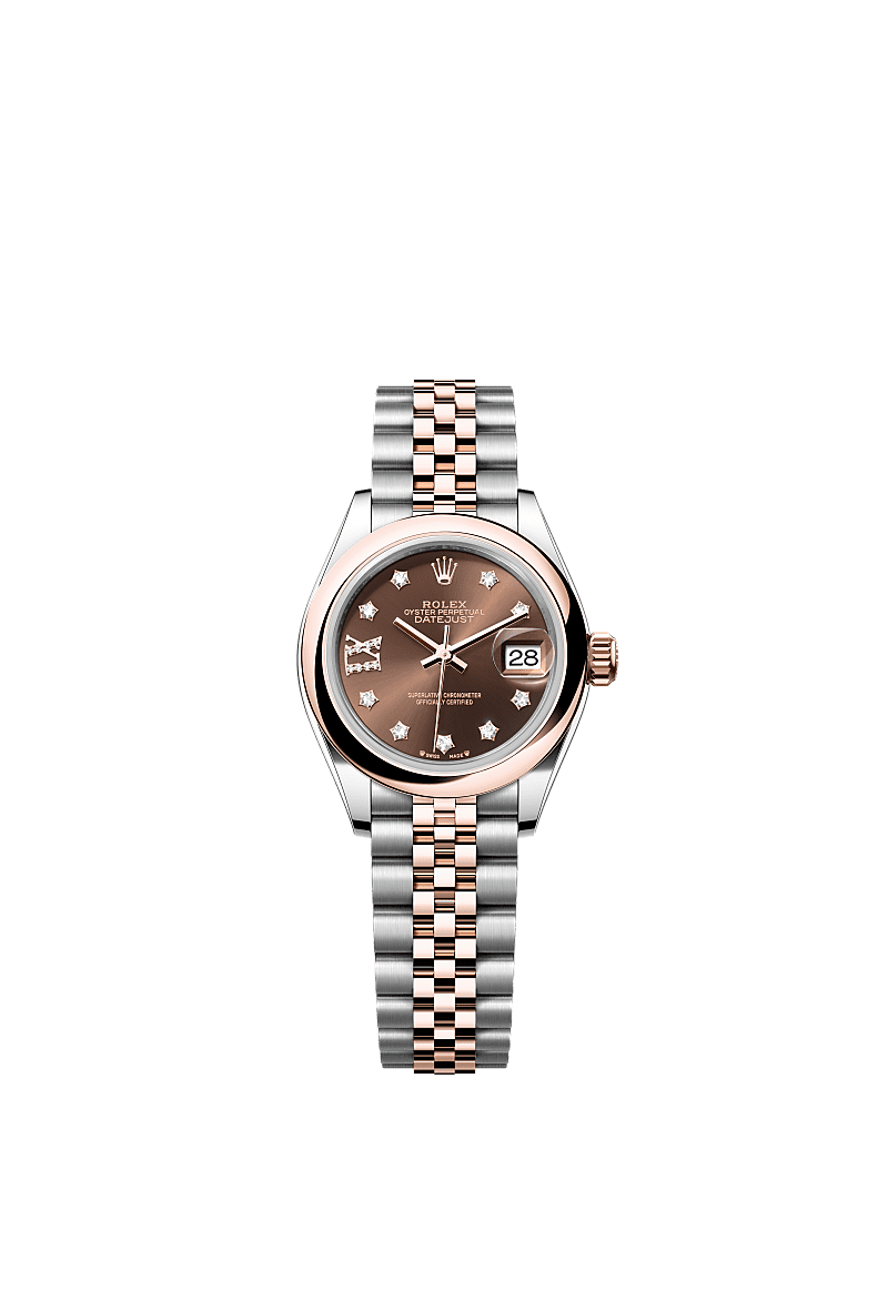 Rolex Two-Tone (RG/SS) Datejust - 28mm - Chocolate Diamond Dial - Jubilee