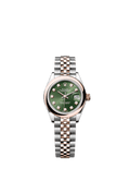 Rolex Two-Tone (RG/SS) Datejust - 28mm - Olive green Diamond Dial - Jubilee