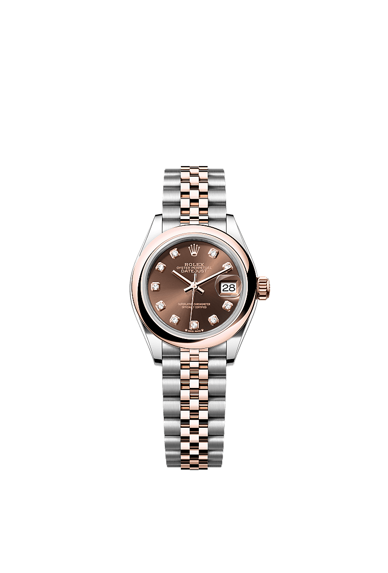 Rolex Two-Tone (RG/SS) Datejust - 28mm - Chocolate Diamond Dial - Jubilee