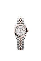 Rolex Two-Tone (RG/SS) Datejust - 28mm - White mother-of-pearl Diamond Dial - Jubilee