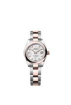 Rolex Two-Tone (RG/SS) Datejust - 28mm - White mother-of-pearl Diamond Dial - Oyster