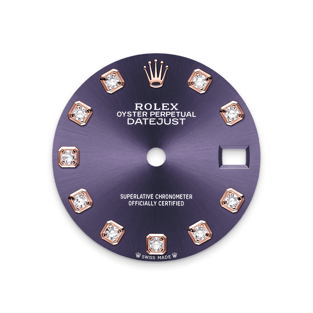 Rolex Two-Tone (RG/SS) Datejust - 28mm - Aubergine Diamond Dial - Oyster