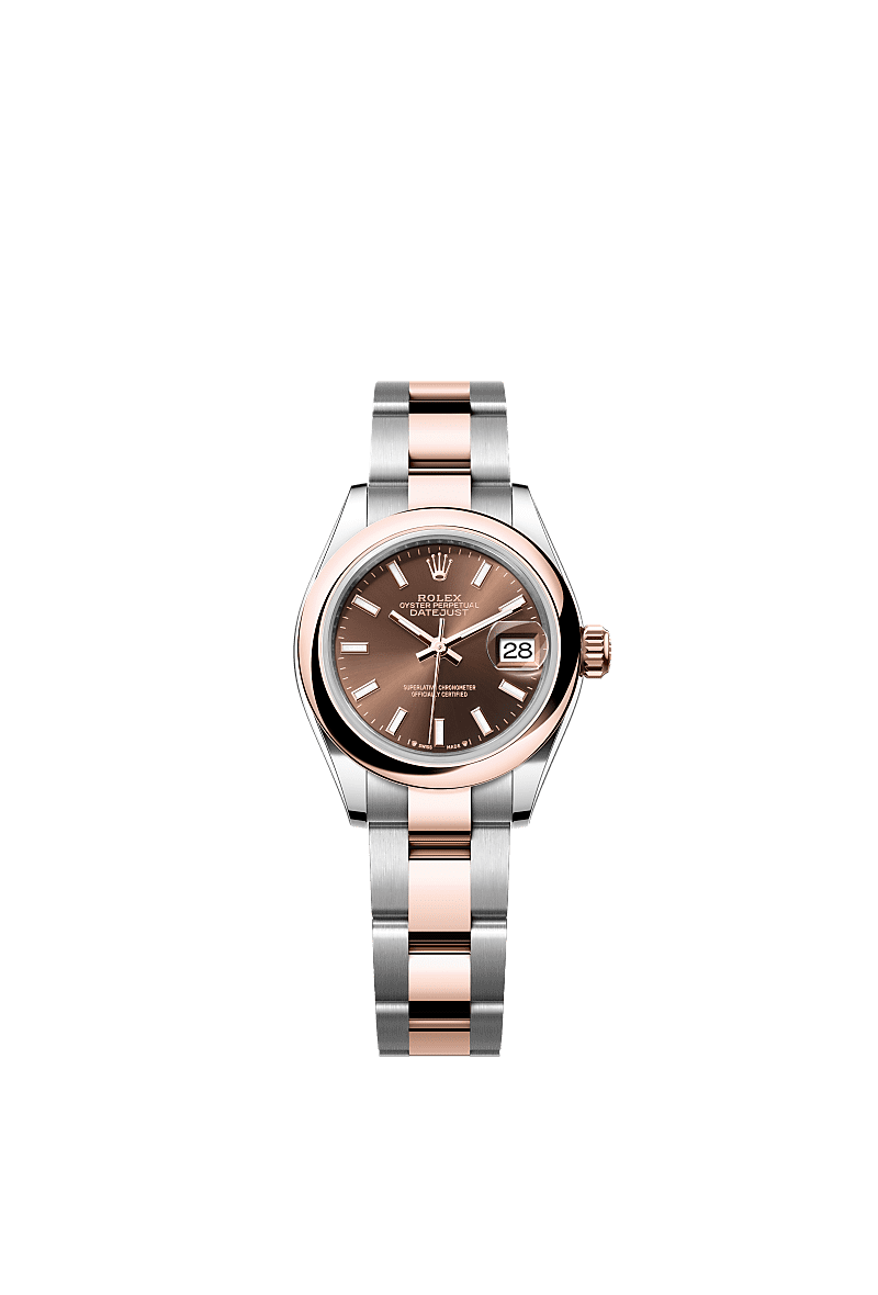 Rolex Two-Tone (RG/SS) Datejust - 28mm - Chocolate - Oyster
