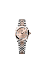 Rolex Two-Tone (RG/SS) Datejust - 28mm - Rosé-colour Diamond Dial - Jubilee