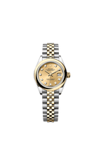 Rolex Two-Tone (YG/SS) Datejust - 28mm - Champagne-colour Diamond Dial - Jubilee