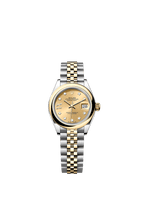 Rolex Two-Tone (YG/SS) Datejust - 28mm - Champagne-colour Diamond Dial - Jubilee