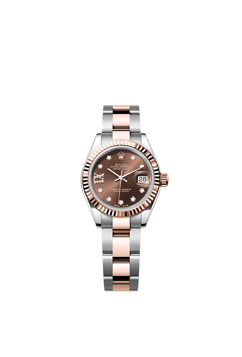 Rolex Two-Tone (RG/SS) Datejust - 28mm - Chocolate Diamond Dial - Oyster