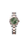 Rolex Two-Tone (RG/SS) Datejust - 28mm - Olive green Diamond Dial - Oyster