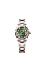 Rolex Two-Tone (RG/SS) Datejust - 28mm - Olive green Diamond Dial - Oyster