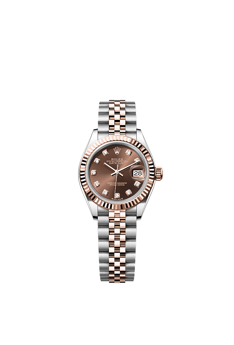 Rolex Two-Tone (RG/SS) Datejust - 28mm - Chocolate Diamond Dial - Jubilee