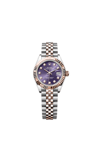 Rolex Two-Tone (RG/SS) Datejust - 28mm - Aubergine Diamond Dial - Jubilee