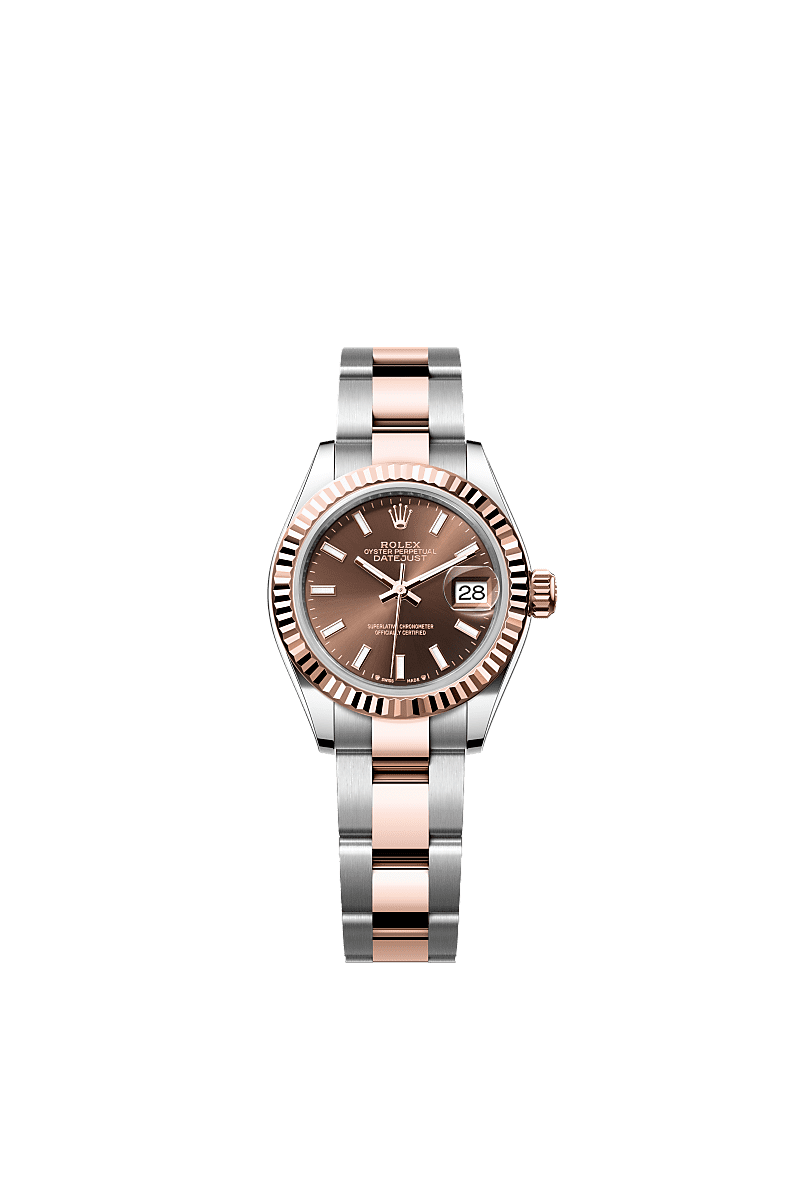 Rolex Two-Tone (RG/SS) Datejust - 28mm - Chocolate - Oyster