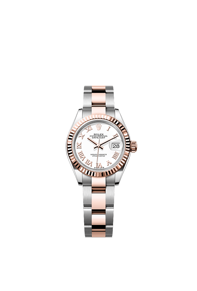 Rolex Two-Tone (RG/SS) Datejust - 28mm - White - Oyster