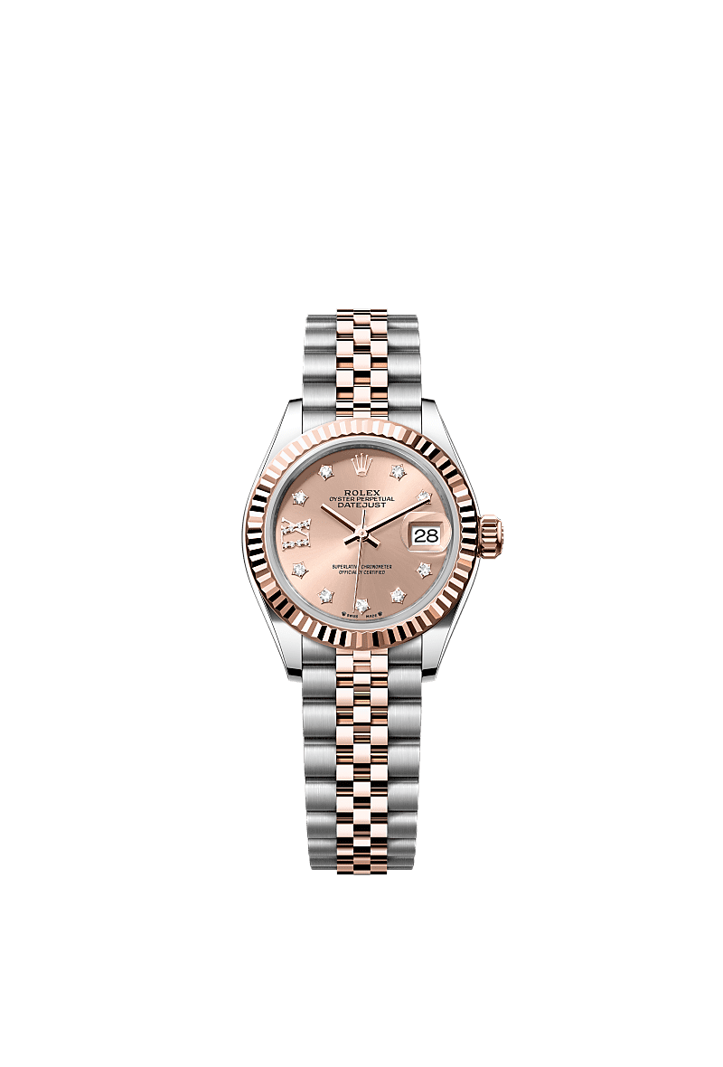 Rolex Two-Tone (RG/SS) Datejust - 28mm - Rosé-colour Diamond Dial - Jubilee