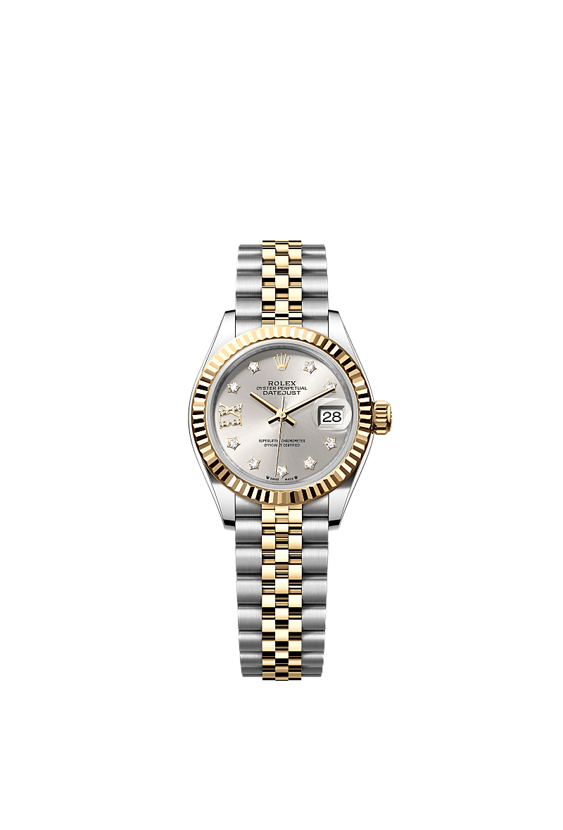 Rolex Two-Tone (YG/SS) Datejust - 28mm - Silver Diamond Dial - Jubilee