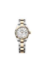 Pre-owned Rolex Two-Tone (YG/SS) Datejust, 28mm, White mother-of-pearl Diamond Dial, Fluted, Oyster